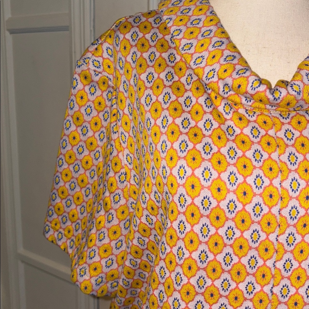 Tyler Boe Yellow and White Geometric Mini Dress - Picture 8 of 10